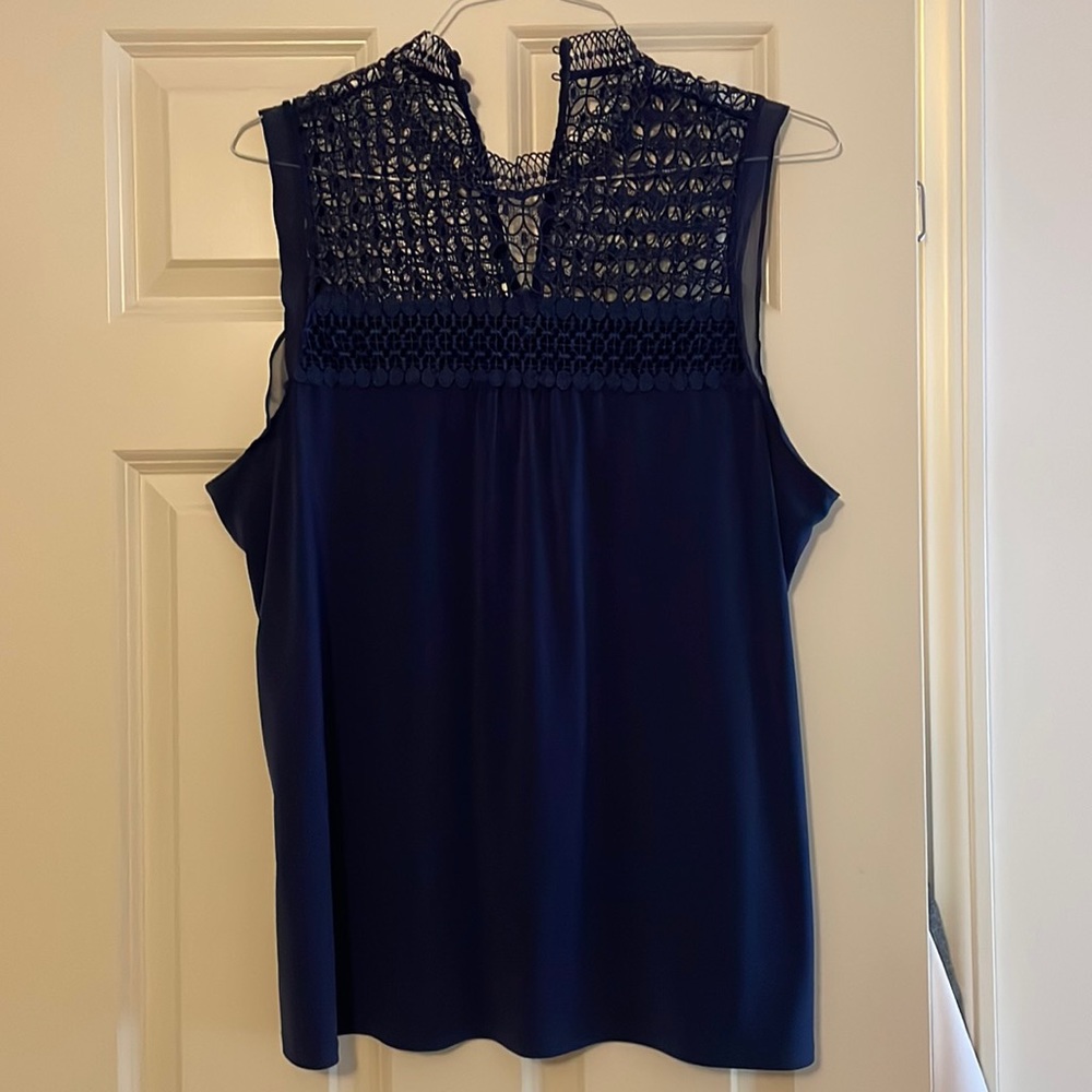 Rich blue tank top, beautiful neckline, Express, size L, NWOT